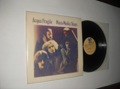 ACQUA FRAGILE: Mass-Media Stars (1974) vinil prog rock italian, gen Genesis, NM foto