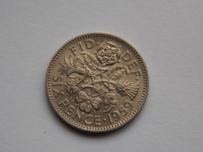 SIX PENCE 1959 GBR-XF foto