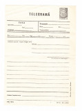 Telegrama RSR, model 1978, necompletata