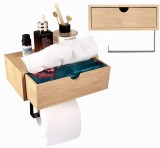 Cumpara ieftin Suport de perete pentru hartie igienica cu recipient, 29x8x13cm