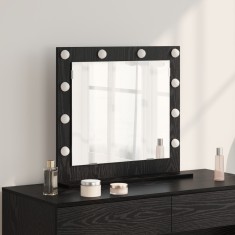 vidaXL Oglindă de toaletă cu oglindă Stejar Negru 60 x 55 x 18 cm 868286