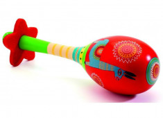 Instrument muzical pentru percutie, din lemn- Maracas, Djeco, 15 cm foto