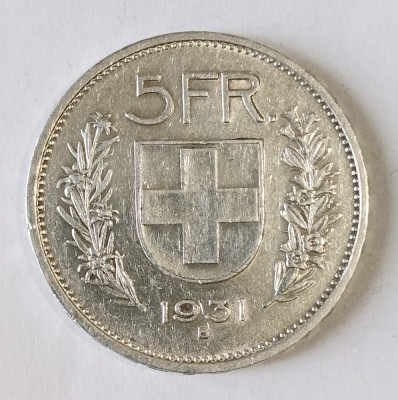 ELVETIA 5 FRANCI 1931 TIP 1 ARGINT TIP 1 POZA IN DESCRIERE XF ( CITITI DESCRIEREA ) foto