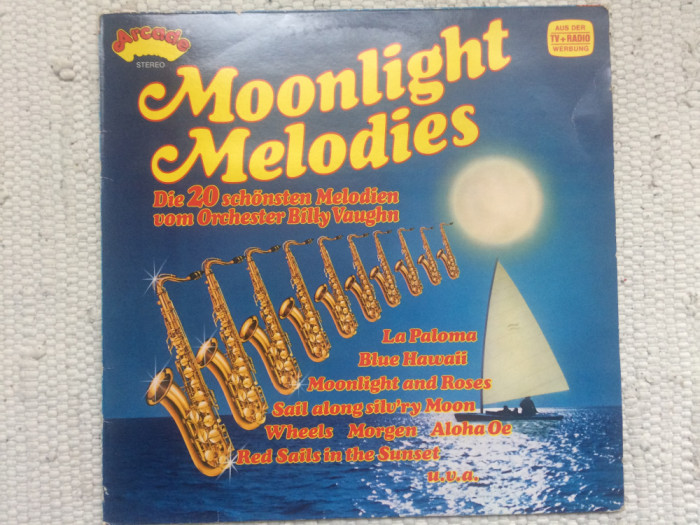Billy Vaughn Moonlight Melodies 1978 disc vinyl lp muzica jazz big band pop VG+