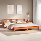 VidaXL Cadru de pat fără saltea, maro ceruit 200x200 cm lemn masiv pin