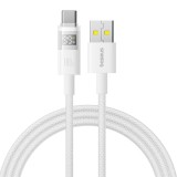 CABLU alimentare si date Baseus Display, Fast Charging Data Cable pt. smartphone, USB la USB Type-C 100W, braided, 1m, alb &quot;P10382701211-00&quot; (timbru v