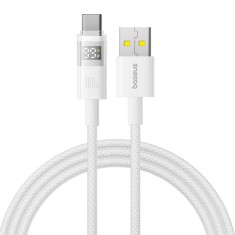 CABLU alimentare si date Baseus Display, Fast Charging Data Cable pt. smartphone, USB la USB Type-C 100W, braided, 1m, alb &quot;P10382701211-00&quot; (timbru v