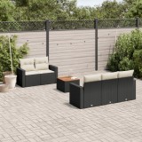 Cumpara ieftin Gossi set mobilier de gradina cu perne, 6 piese, negru, poliratan