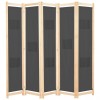 Paravan cameră, 5 panouri, gri, 200x170x4 cm, material textil, vidaXL