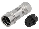 Conector circular mamă 2 pini nichelat Buccaneer 6000