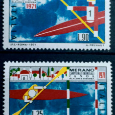 Italia 1971 sport, canoe, Campionatul Mondial de Canoe serie 2v. Mnh