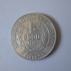 Brazilia 2000 Reis 1928 argint în stare foarte buna