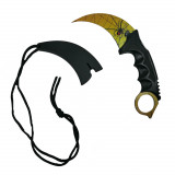 Cutit Karambit, auriu, Golden Spider, 18.5 cm