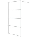 Cumpara ieftin Paravan dus walk-in, alb, 100x195 cm, sticla ESG transparenta