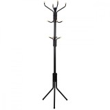 Cuier, Songmics, 12 carlige, metal, negru, 44x44x182 cm