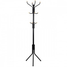 Cuier, Songmics, 12 carlige, metal, negru, 44x44x182 cm