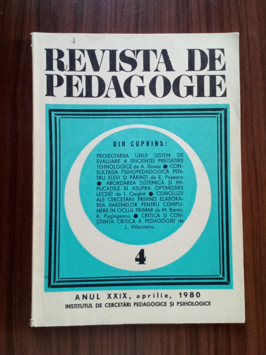 Revista de pedagogie Nr. 4/1980