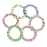 Elastice de par spiralate cu model stele, 6 buc, multicolore, CMCLASS