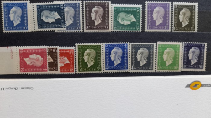 1945-Franta- Marianne D part.set 16 val.-MNH+st