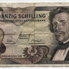 Bancnotă 20 Schilling - Austria, 1967
