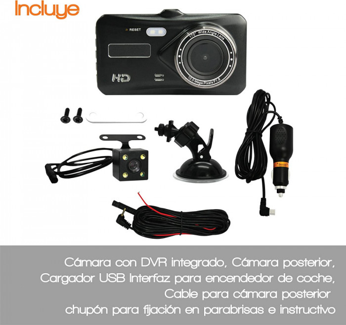 Camera Auto Dual Lens, Ecran 4&quot; Touch, G-Sensor,Unghi170,12 Megapixeli