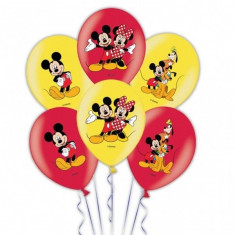 Baloane Mickey Mouse latex imprimate color 27.5cm set 6 buc foto