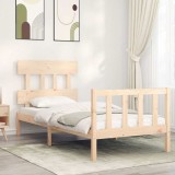 Cumpara ieftin Cadru de pat cu tăblie single, lemn masiv