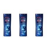 Pachet 3 X Sampon Clear Men 2 in 1 Classic Action 360ml