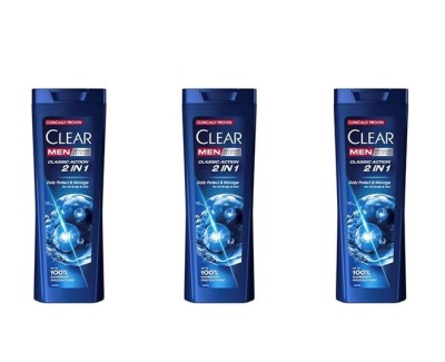 Pachet 3 X Sampon Clear Men 2 in 1 Classic Action 360ml foto