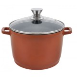 Oala tip tuci Grunberg, aluminiu, invelis ceramica marmorata, 7.3 l, capac