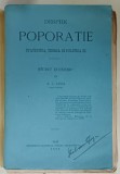 DESPRE POPORATIE , STATISTICA , TEORIA SI POLITICA EI , STUDIU ECONOMIC de A.C. CUZA , 1899 , EDITIA I *