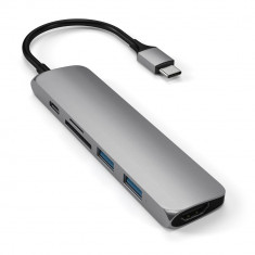 Adaptor SATECHI Multi-Port Slim V2 Aluminum Type-C Space Grey foto