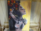 Tablou/panza pictata /portret