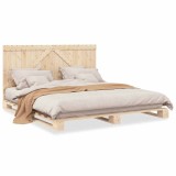 Cumpara ieftin Cadru pat cu tablie 200x200 cm, lemn masiv de pin