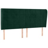 Cumpara ieftin Tablie pat cu aripioare verde inchis 163x23x118/128 cm catifea