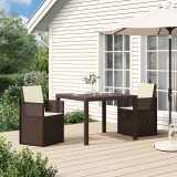 vidaXL Scaune de Dining pentru Grădină 2 pcs Maro și Crem PP 899993