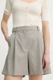 By Malene Birger pantaloni scurti POVILLE femei, culoarea bej, neted, high waist, 103011