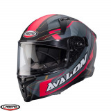 Casca integrala pentru scuter - motocicleta Caberg model Avalon X SV Optic L7 negru/gri/rosu mat Pinlock ready XXL (63/64cm)