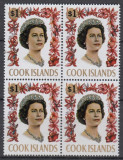Cook Islands 1967 - QUEEN ELISABETH - Bloc de 4 - Michel 20 Eur. - MNH, Nestampilat
