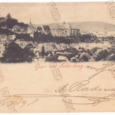 4000 - SIGHISOARA, Mures, Panorama, Litho, Romania - old postcard - used - 1898