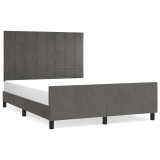 Cumpara ieftin Cadru de pat fara saltea, gri inchis, 140x200 cm, catifea
