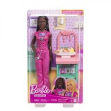 BARBIE SET DE JOACA PAPUSA BARBIE BRUNETA FACE CARIERA PEDIATRU SuperHeroes ToysZone, Mattel