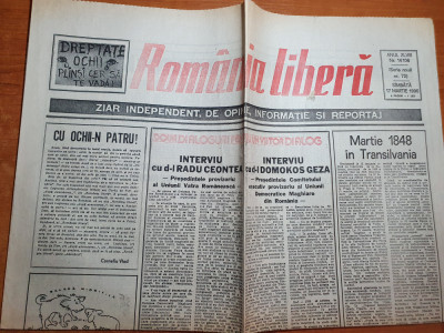 romania libera 17 martie 1990-interviu cu radu ceontea si teroristii in proces foto