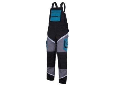 Dungareși de protecție LAHTI PRO L4060203, mărimea L, negru-gri-turcoaz cu reflectorizant 270g/m&amp;sup2; foto