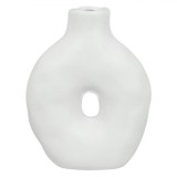 Vază Ceramică Modernă, Alb, Dimensiuni 15x7x20cm, Oem