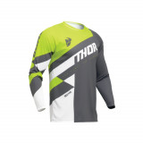 Bluza Motocross/Enduro Thor Sector Checker gri/verde fluorescent