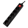 PRELUNGITOR SPACER, Schuko x 5, conectare prin Schuko (T), cablu 1.8 m, 16 A, max. 3500W, protectie supratensiune, protectie copii, negru, &quot;PP-5-18 v2