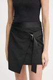 Filippa K fusta de lana culoarea negru, mini, drept, 31339