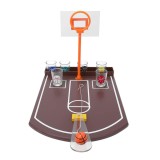 Joc de baut tip baschet flippy, arunca mingea si accepta provocarea, pahare de shot din sticla, 30 x 22.5 x 24 cm, multicolor