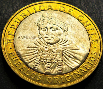 Moneda exotica bimetal 100 PESOS - CHILE, anul 2016 * cod 2422 A = circulata foto